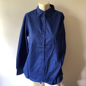 Port Authority Womens Blue Button Front Shirt M